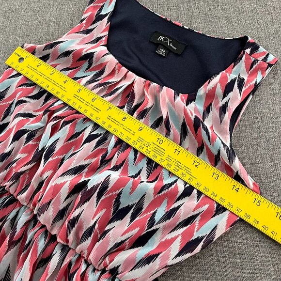 BCX Mini Dress XXS Sleeveless Scoop Neck Lined Polyester Multicolor Cute Summer - Picture 9 of 13